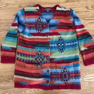 Vintage Northern Isle Colorful Southwestern Cardigan